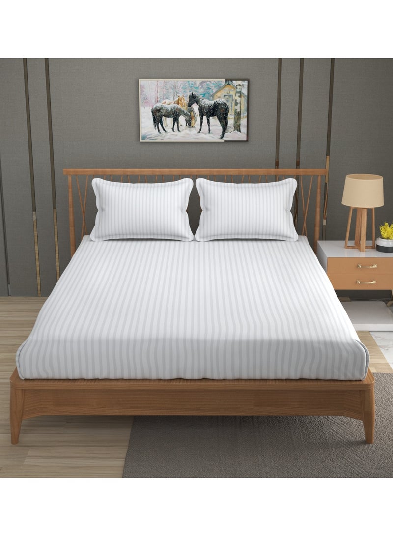 AURIO Premium King Size Fitted Bedsheet Set with 2 Pillowcases – Luxury Soft Microfiber Bedding – Extra Deep Pocket (200x200+35 cm, 80x80+12 inch) Seamless Fit Mattress Protector – Breathable, Wrinkle-Resistant & Easy-Care Fabric - Image 2